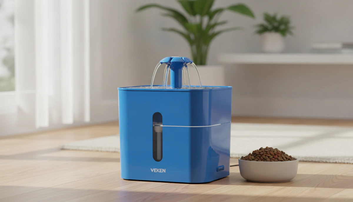 Veken 95oz 2.8L pet fountain in blue