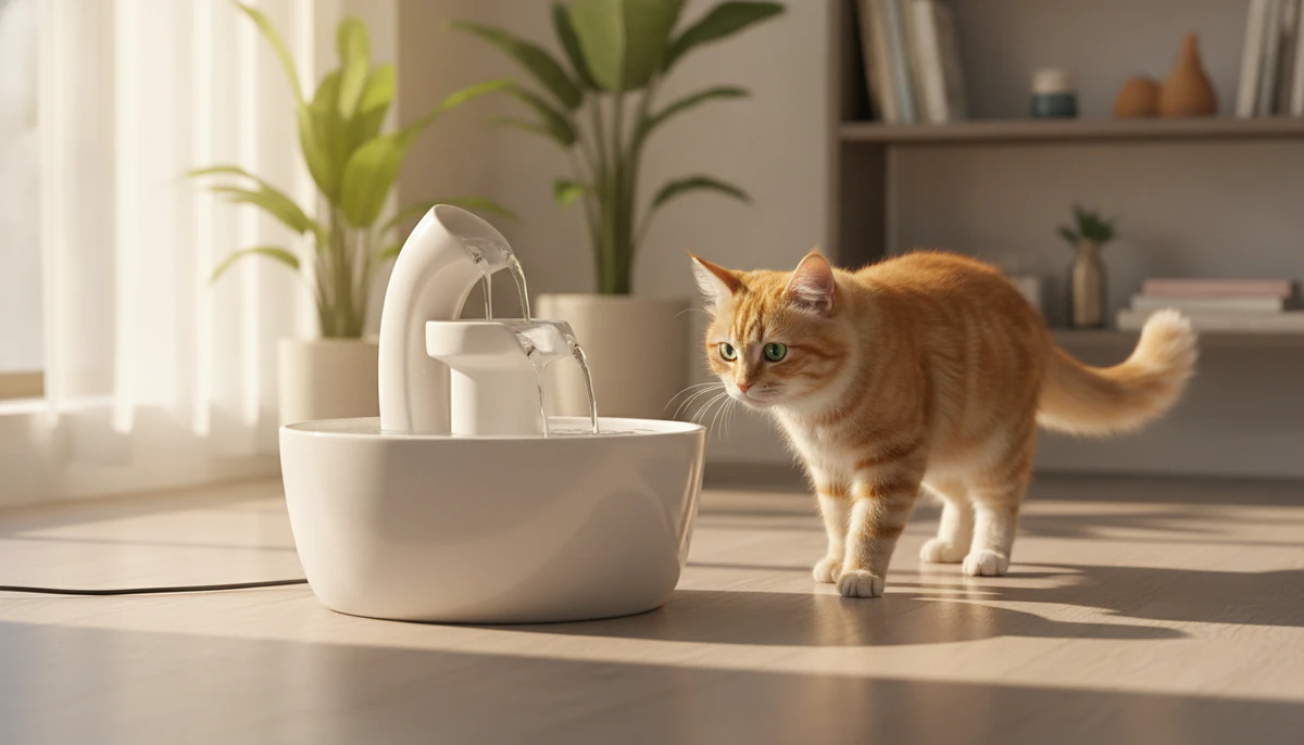 Veken pet fountain with fresh flowing water